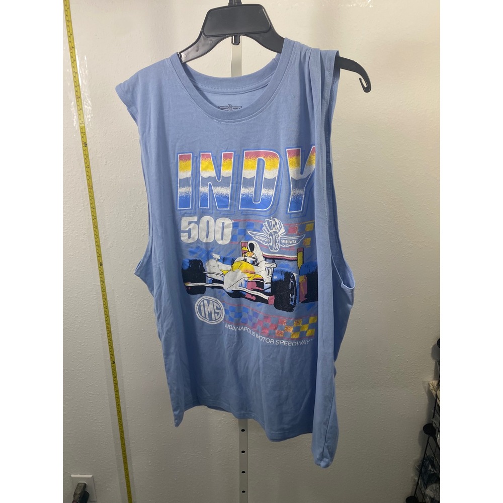 Indianapolis Motor Speedway Indy 500 Muscle Tank Top Blue XL Mad Engine NWT